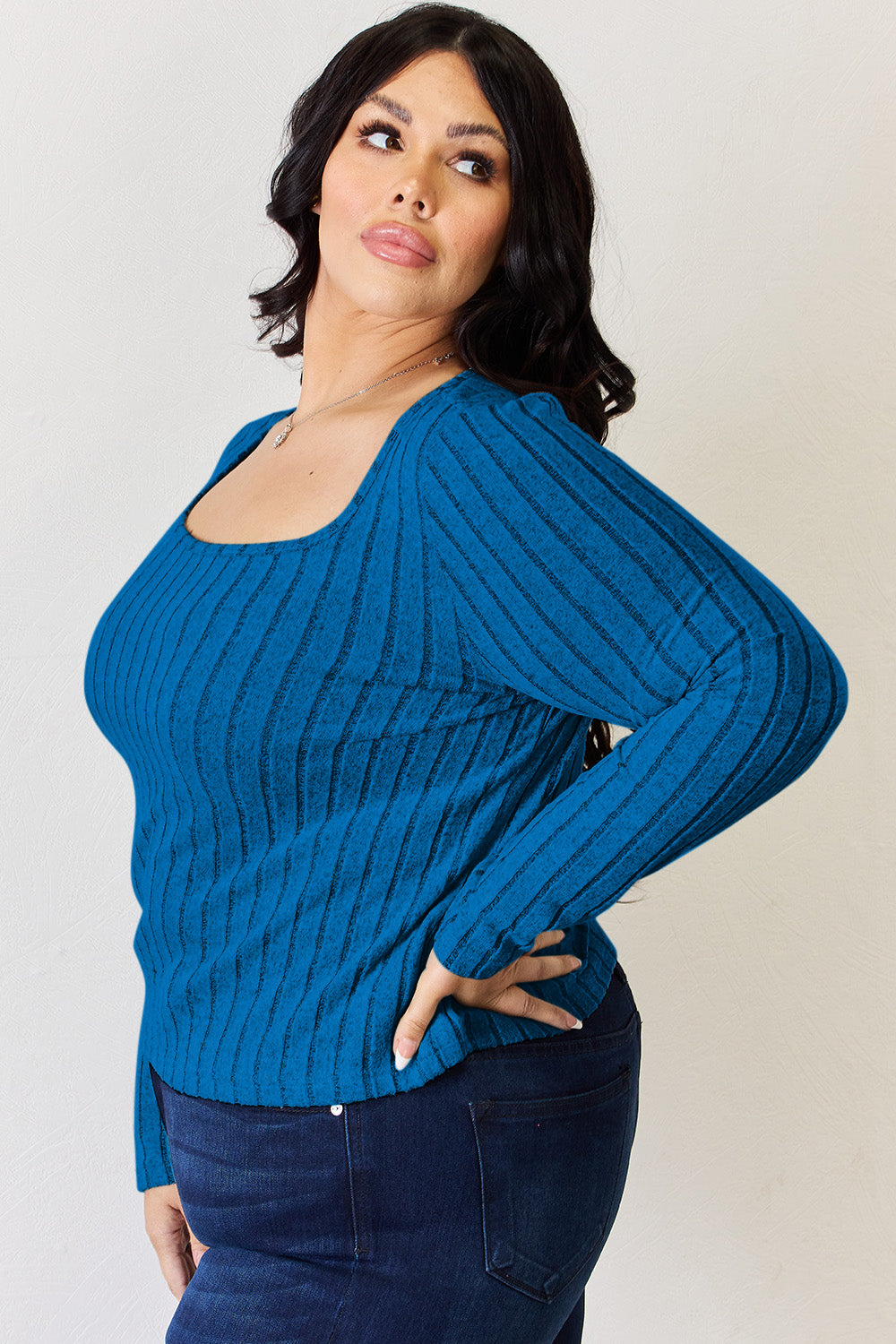 Basic Bae Full Size Ribbed Long Sleeve T-Shirt.