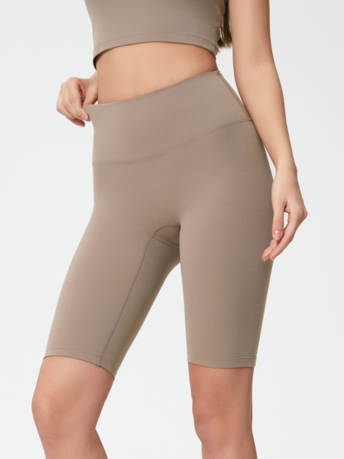 Millennia High Rise Wide Waistband Active Shorts.