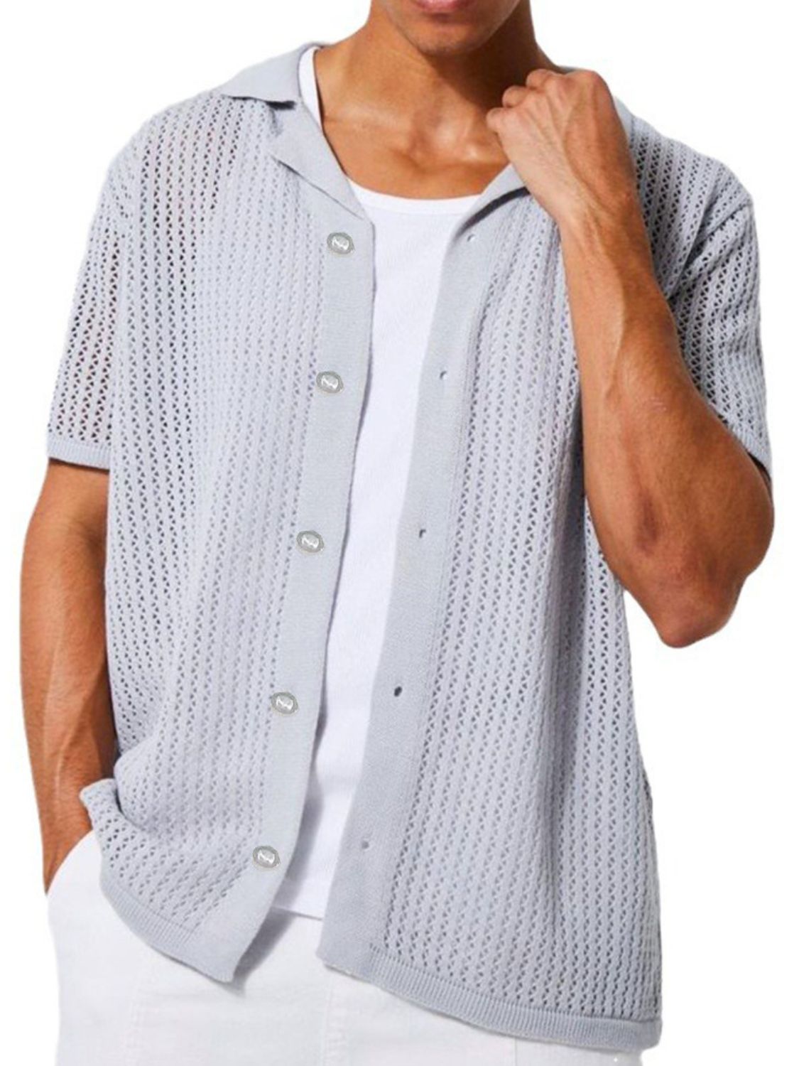 Men's Classic Button Down Short Sleeve Shirt - Plus Size Comfort.
