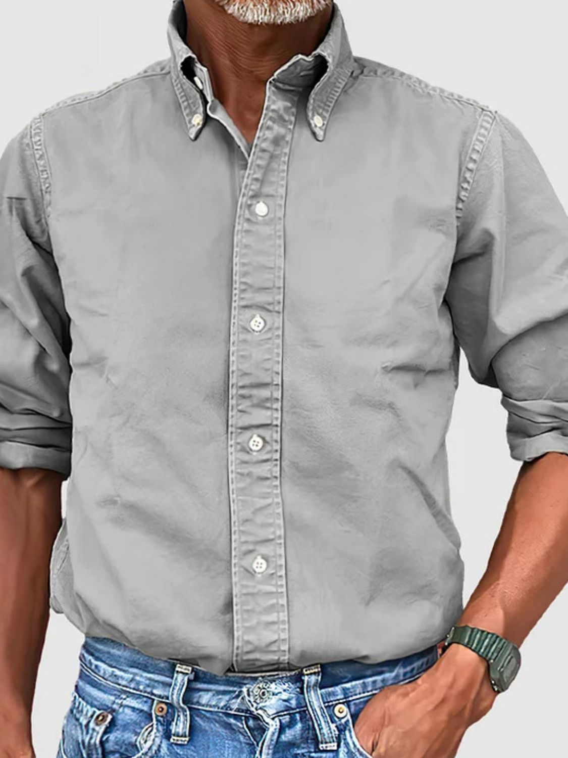 Collared Neck Button Down Shirt.