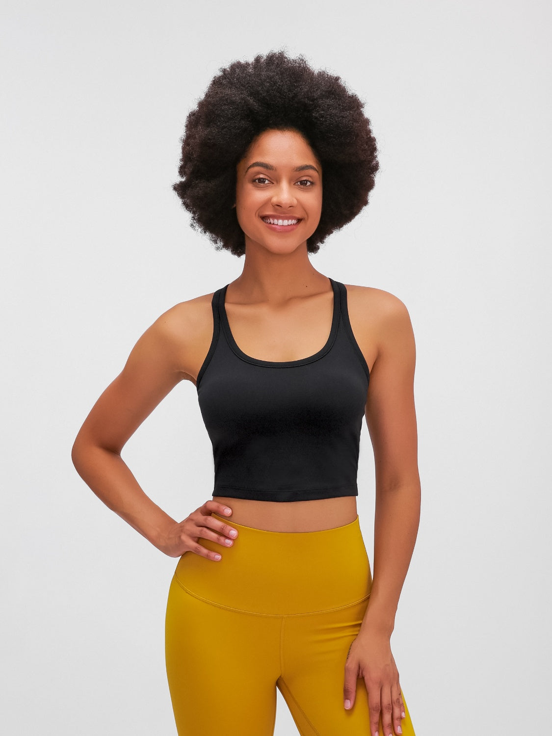 Millennia Scoop Neck Active Tank with Detachable Chest Pads.