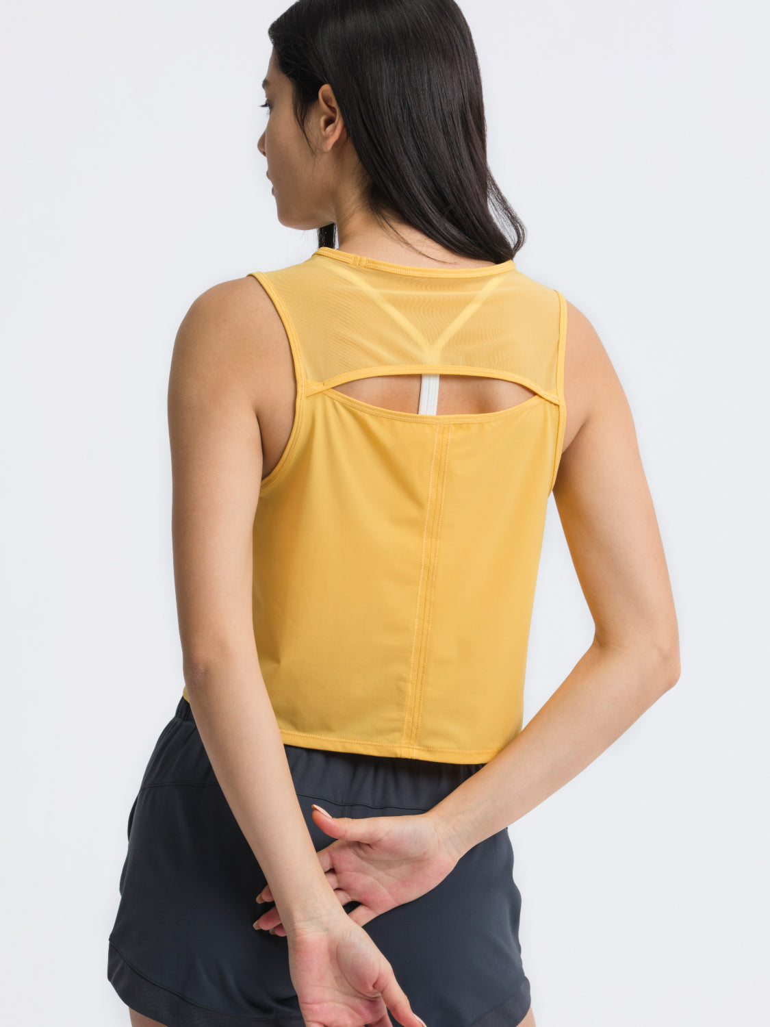 Millennia Round Neck Cropped Active Tank.