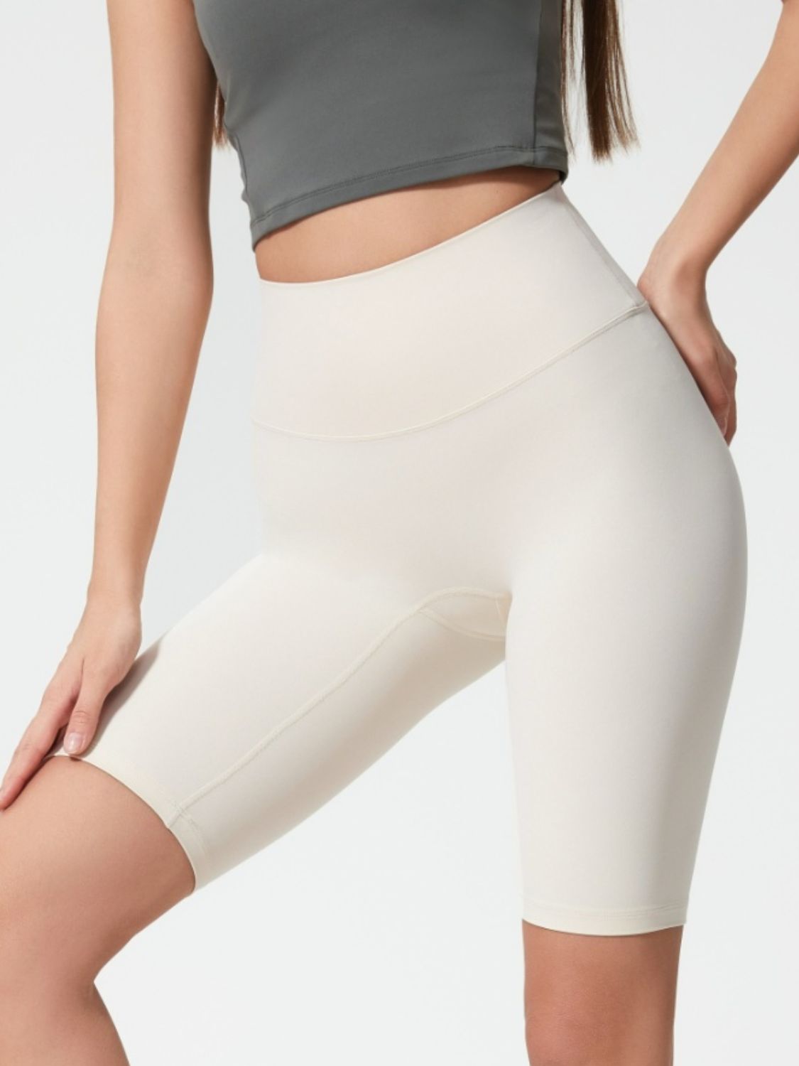 Millennia High Rise Wide Waistband Active Shorts.