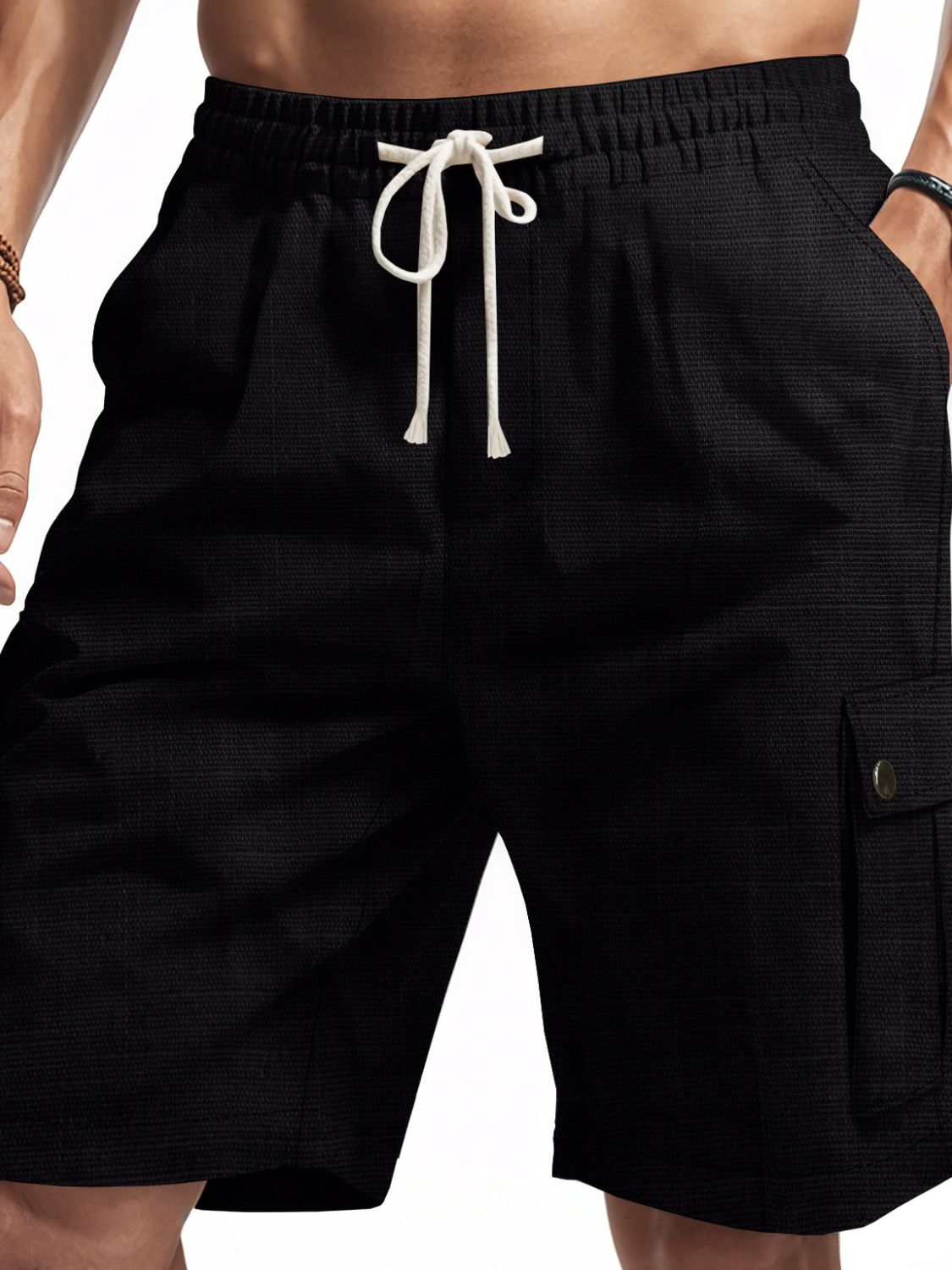 Men's Comfortable Drawstring Shorts with Pockets - Plus Size.