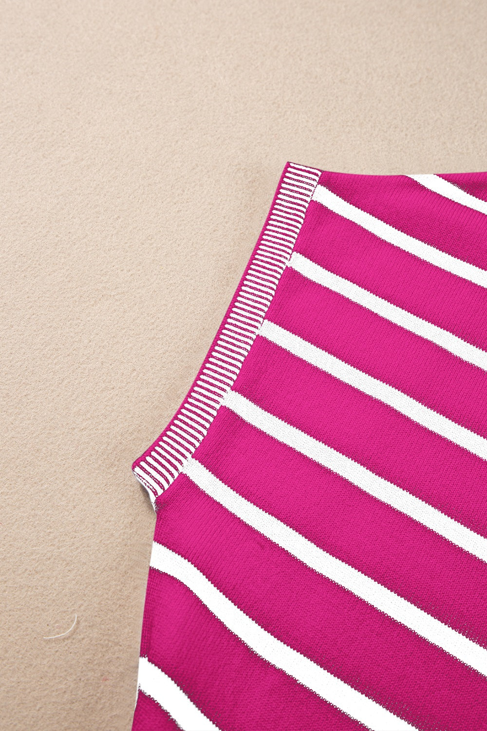 Classic Striped Short Sleeve Knit Top - Timeless Versatility.