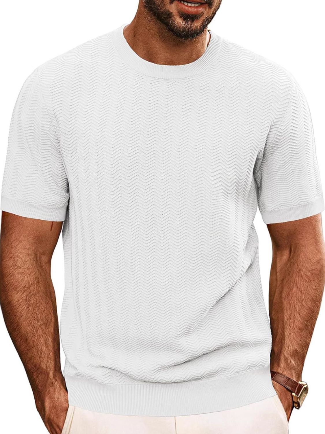 Men's Classic Round Neck T-Shirt - Plus Size Comfort.