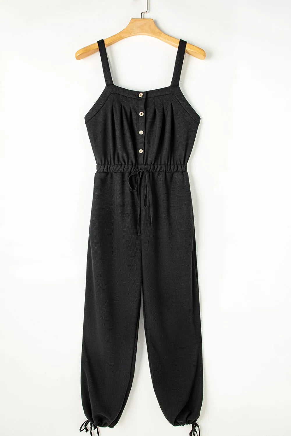 Trendy Knotted Straps Drawstring Jumpsuit.