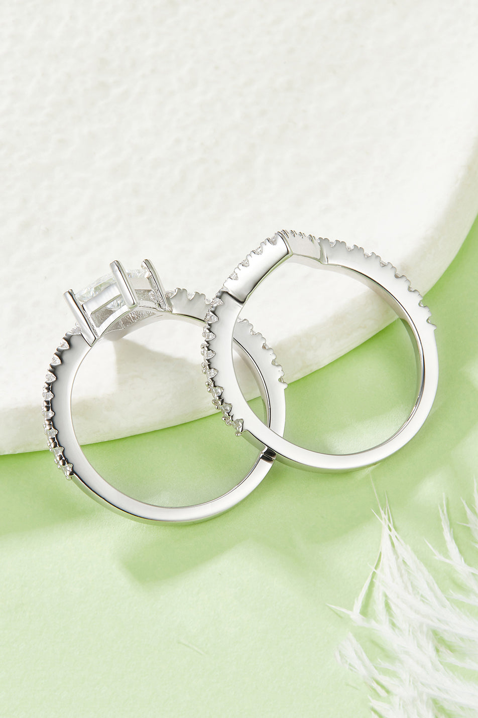 Luxury Moissanite 925 Sterling Silver Double Layered Ring.