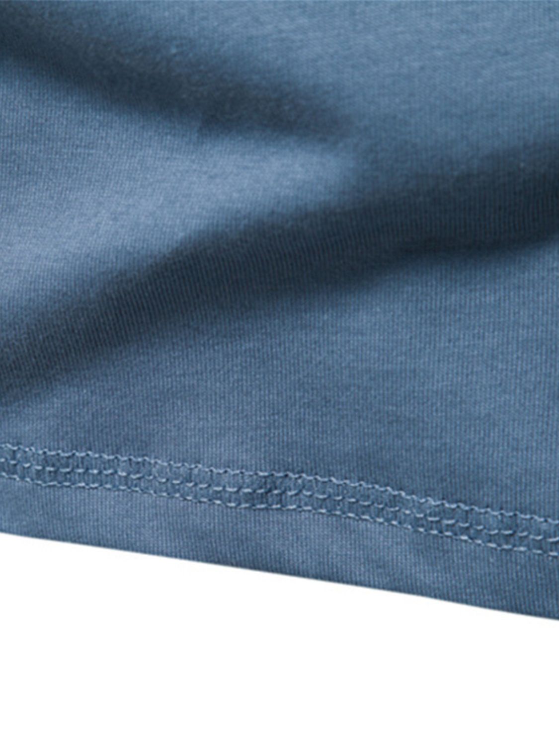 Quarter Button Round Neck Long Sleeve T-Shirt.