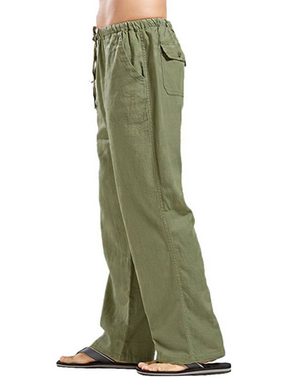 Men's Full Size Drawstring Straight Leg Pants - Plus Size.